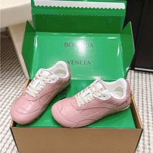 Bottega Veneta Pink Leather Sneakers